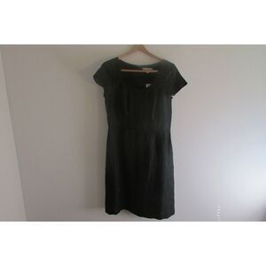 NWT Banana Republic Women Dress Size 12 Short Sleeve Black Linen/Nylon Blend (C)
